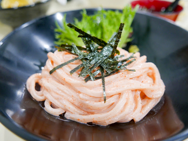 5. Mentaiko udon, coated in creamy cod roe mayonnaise