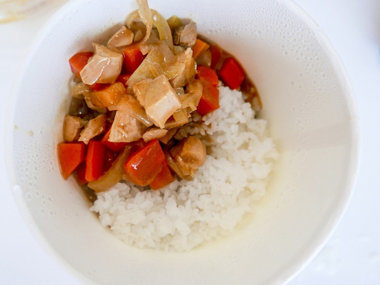 9. Japanese curry chicken with uruchimai rice