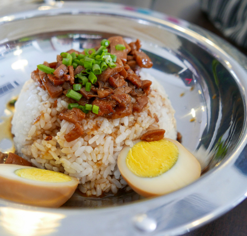 3. Rice with braised pork and hard boiled egg