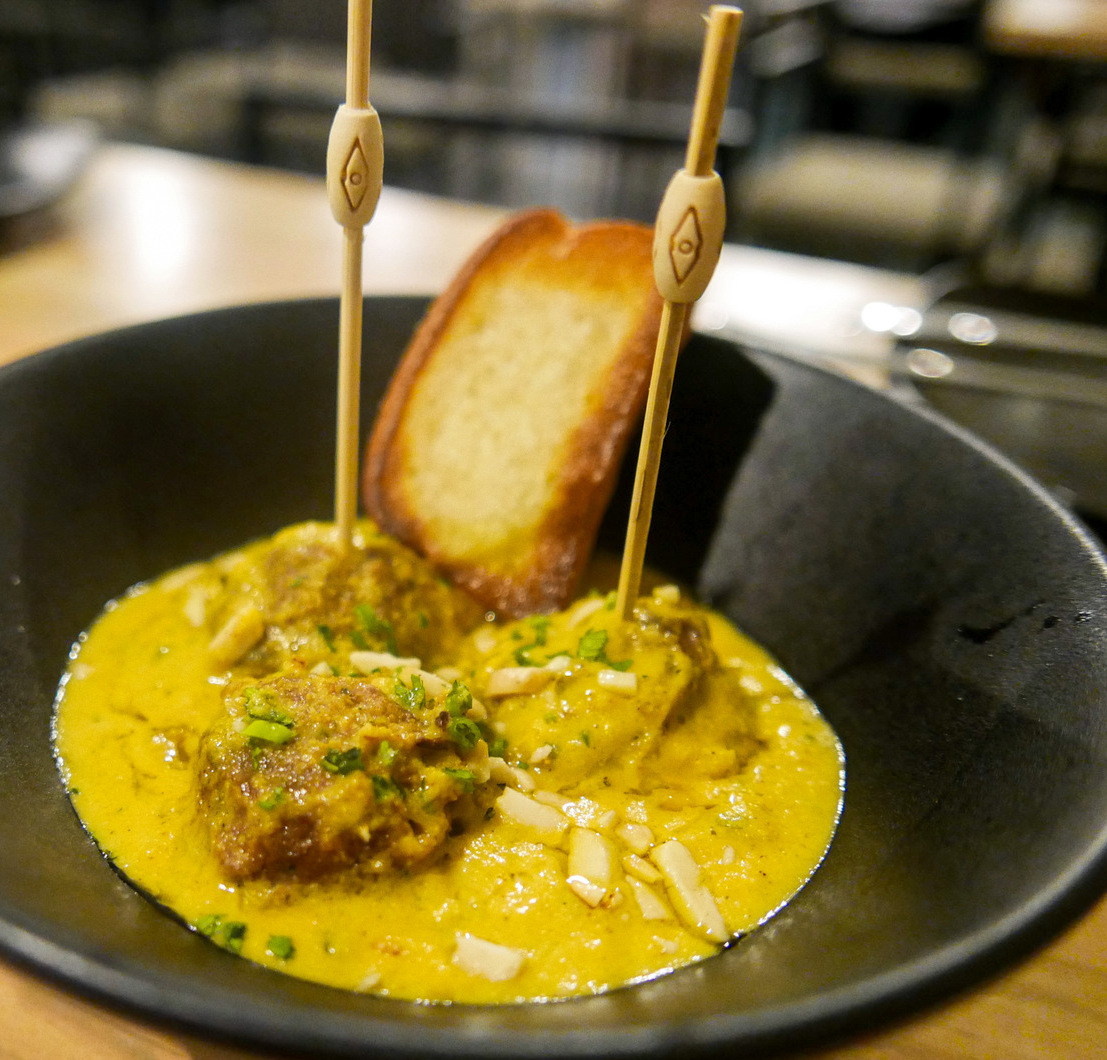 5. Basil Tapas Bar - beef balss in saffron almond sauce