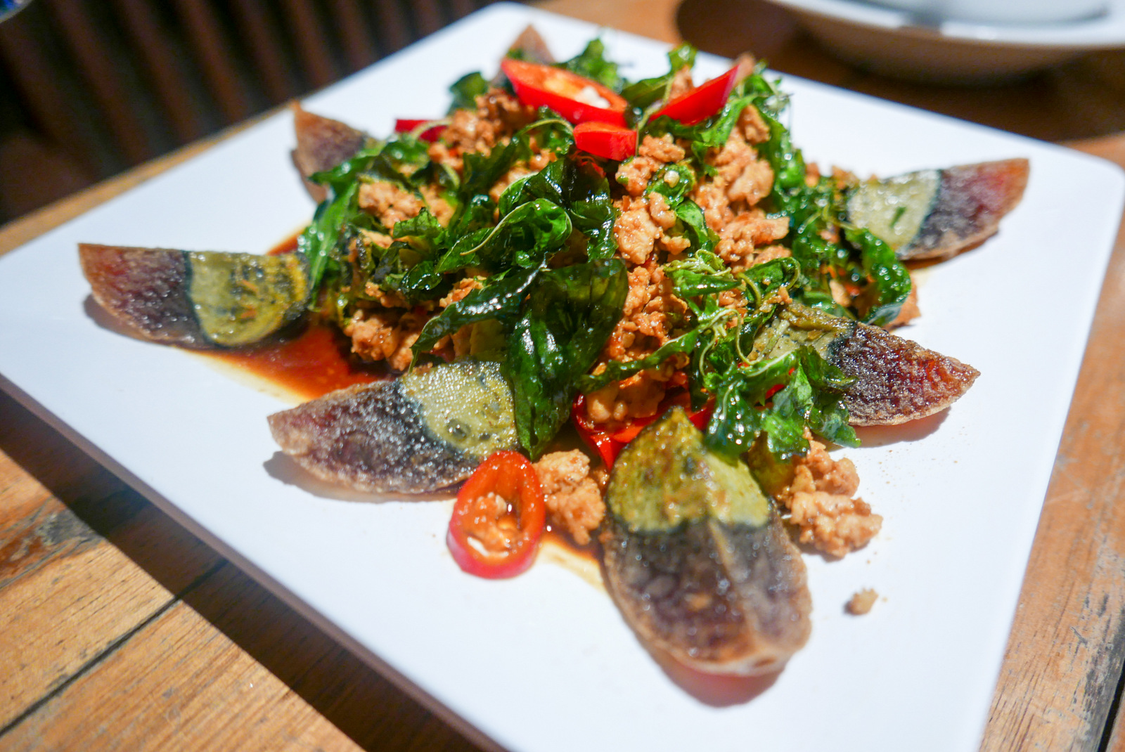 6. Ma-Ni Thai - century egg with minced chicken
