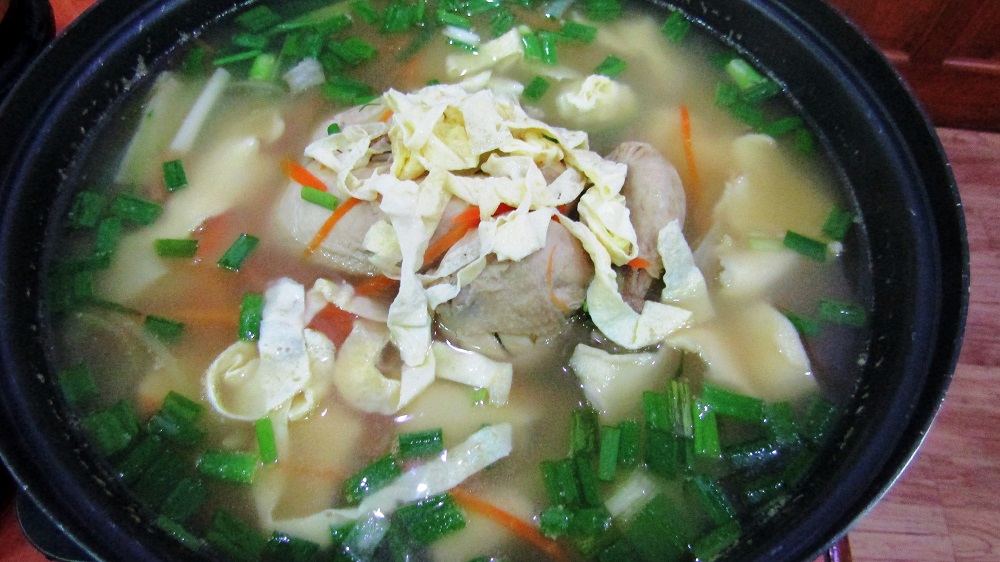Jung Won Korean BBQ - chicken soup with dough flake
