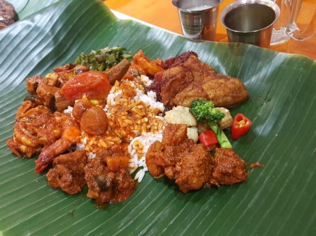 indian banana leaf rice