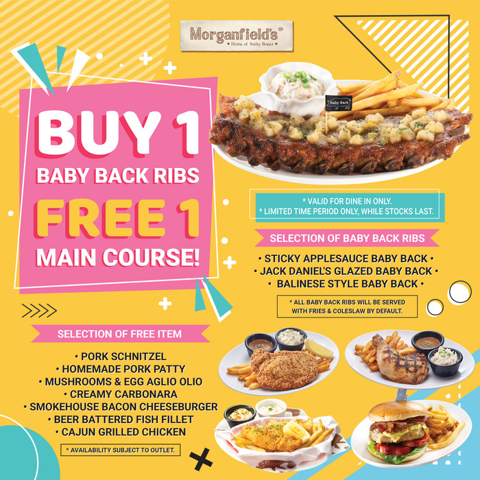 buy 1 free 1 baby back ribs